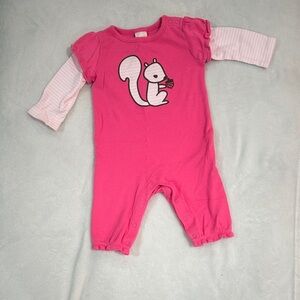 Gymboree Pink Squirrel Footie